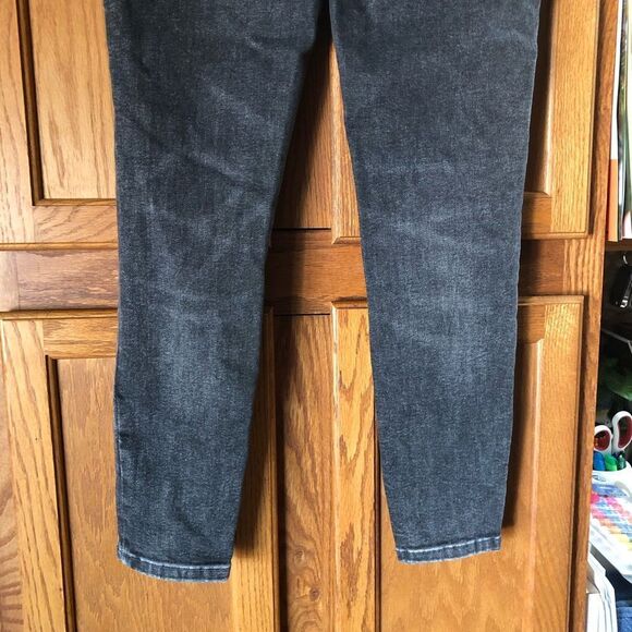 FRAME Le One Skinny Jeans Hughes Gray Washed Black Stretch - 1 - Picture 10 of 12